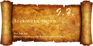 Iczkovits Herta névjegykártya